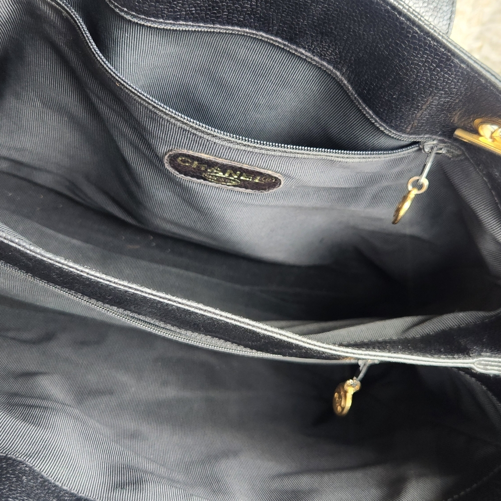 Chanel Supermodel Black Caviar Leather Chain-Handle Shoulder Bag - Picture 5 of 9